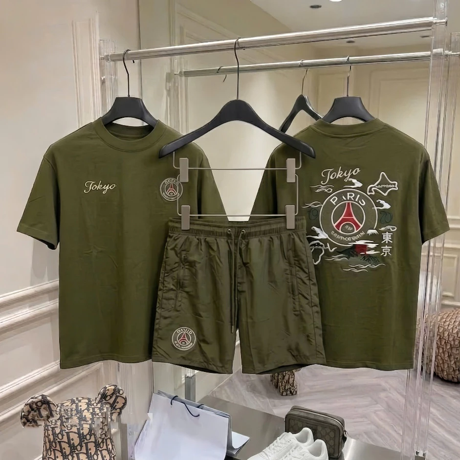 Bộ Cộc Nam Mùa Hè TOKY_0 Rêu Chất Cotton Cao Cấp - Sét Bộ Cộc Hè Nam Nữ Logo Thêu Siêu Đẹp Giá rẻ mẫu mới 2026