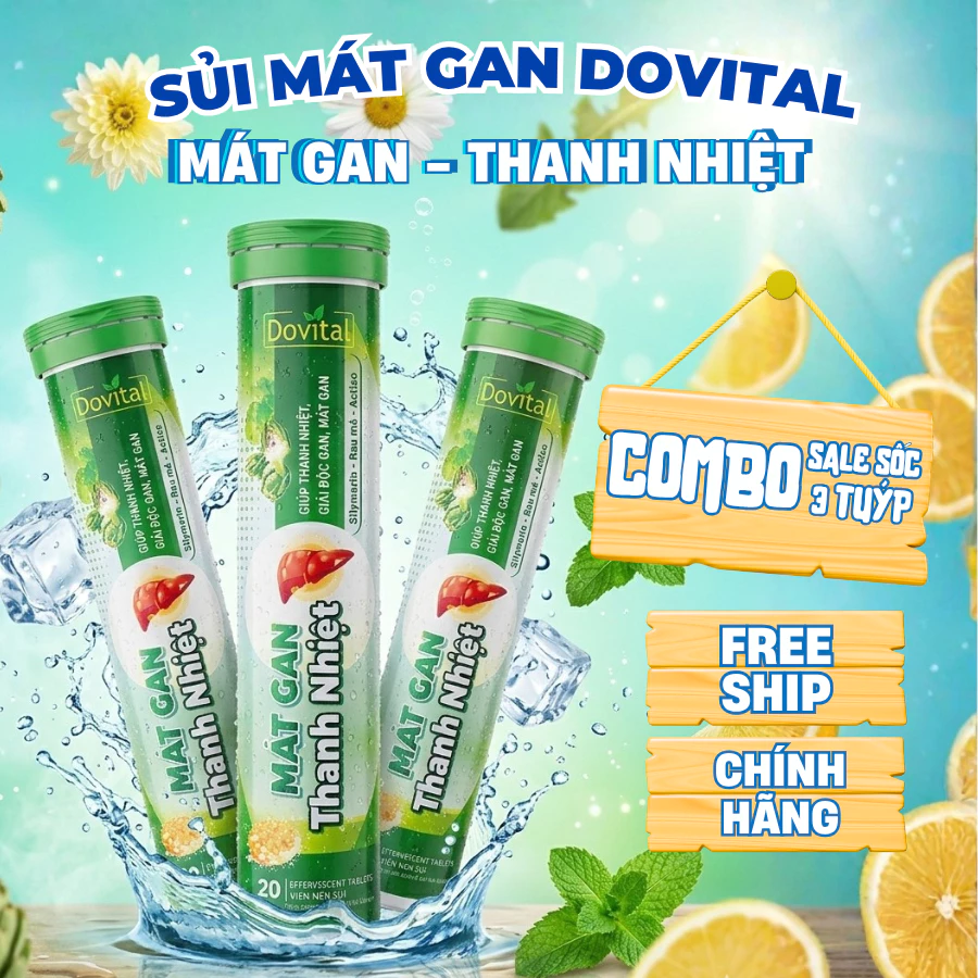 Viên sủi Mát gan Dovital - Tpbvsk Mát Gan Thanh Nhiệt