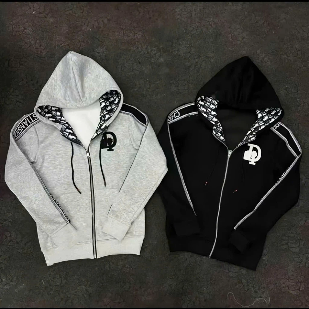 Áo Khoác Hoodie Zip Mũ Thêu Chữ Lót Vân Nhung Dày Dặn Không Xù 018
