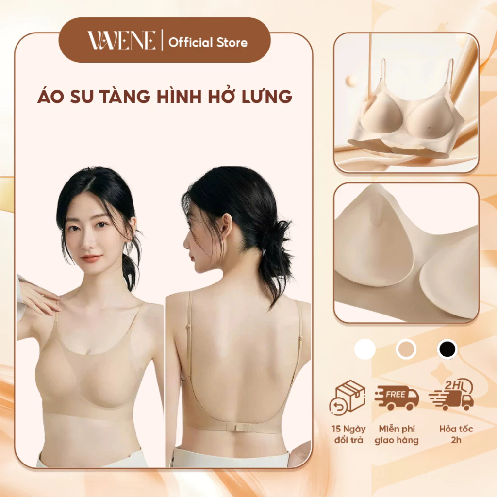 Áo lót nữ tàng hình hở lưng VANVENE AL037 / AL9359 đệm mỏng nhẹ 0,5cm/3cm thoáng mát không lộ viền