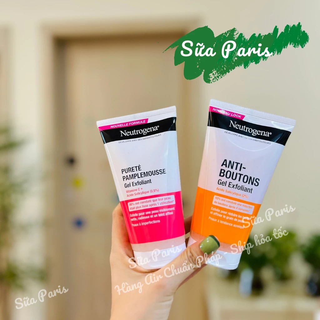 Tẩy da chết Neutrogena exfoliant của Pháp dạng gel trong suốt _Sữa Paris Aderma