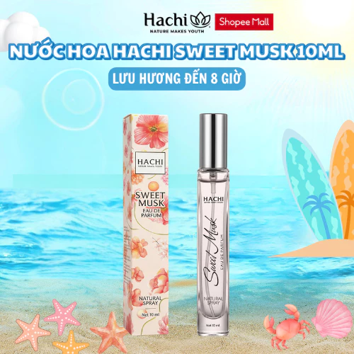 Nước Hoa Hachi Sweet Musk 10ml Với Mùi Hương Sang Trọng Quyến Rũ, Lưu Hướng Đến 8 Giờ