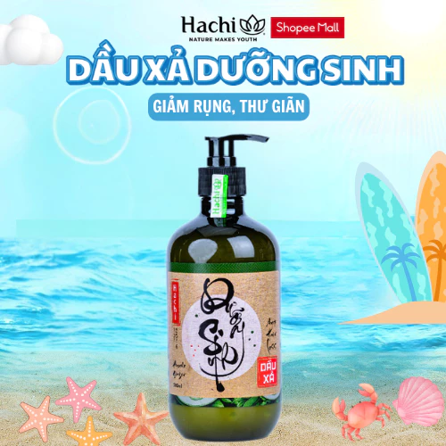 Dầu xả gừng sả bưởi thảo dược dưỡng sinh Hachi chăm sóc tóc, dưỡng tóc 500ML