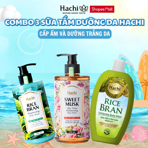 [COMBO SỮA TẮM HACHI] Sữa tắm nước hoa Hachi chính hãng giúp cấp ẩm chuyên sâu, dưỡng trắng sáng da