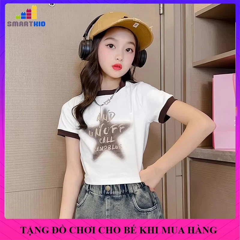 Áo thun nữ, áo thun bé gái ngắn tay mẫu SAO size 18-50kg chất liệu cotton, áo thun bé gái mùa hè phong cách hàn quốc