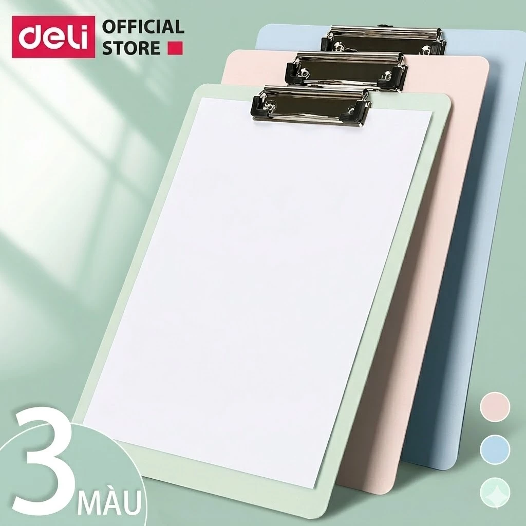 [VOUCHER 20%] Bìa Trình Ký Nhựa A4 Deli Kẹp Tài Liệu Hồ Sơ 1 Mặt Màu Pastel Cho Học Sinh Văn Phòng