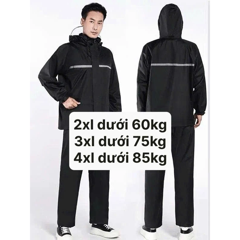 [Hàng loại 1] Áo Mưa Bộ VÍP BOLY Loại Khồng Kính Rất AN Toàn, Không Nhăn Siêu Bền , Không Thấm Nước size từ 45 tới 89kg