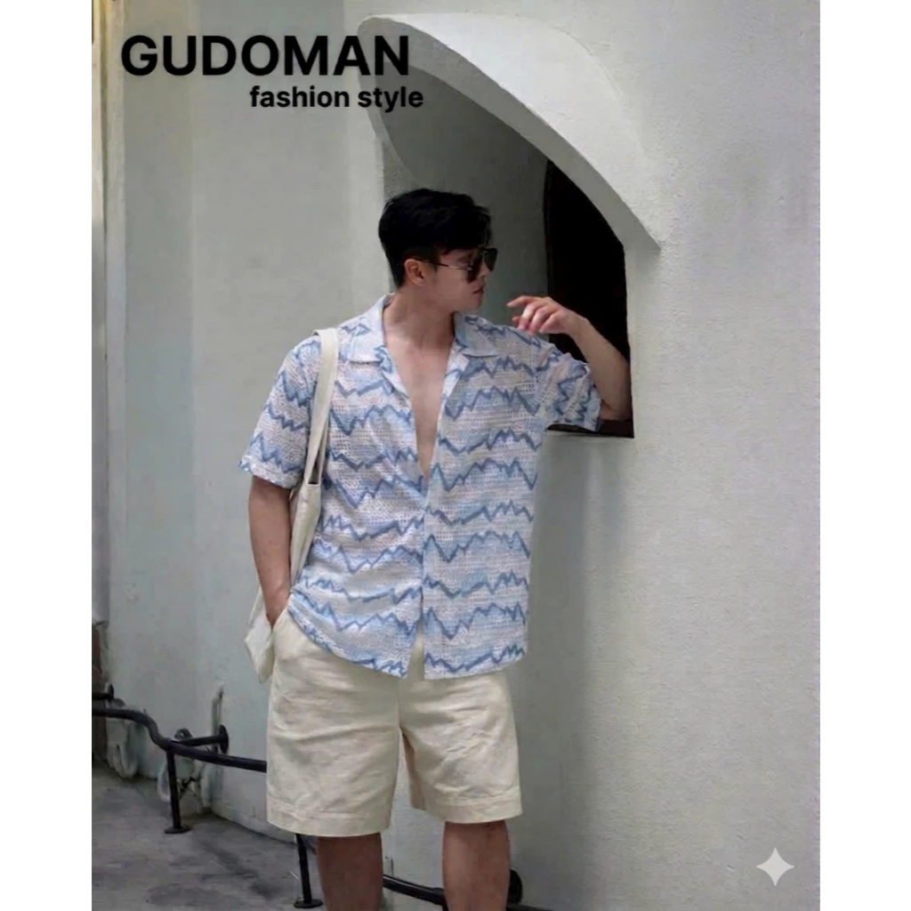 [ÁO LƯỚI ĐI BIỂN MỚI] Áo Sơ Mi Tay Ngắn Cuban Shirt Nam Nữ Kẻ Sọc Hoạ Tiết Đan Lưới Hàn Quốc