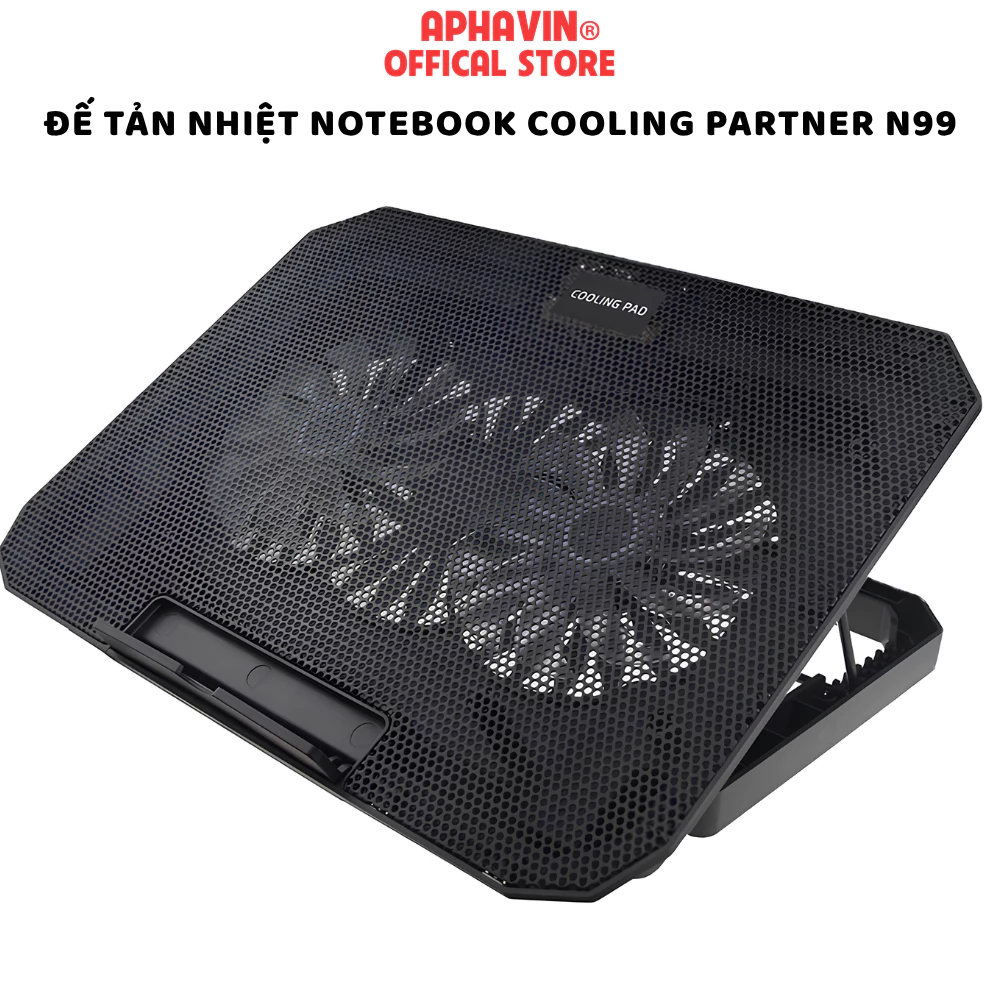 Quạt Làm Mát Laptop N99 2 Fan Lớn Hoạt Động Êm Ái, Đế Tản Nhiệt Tương Thích Mọi Dòng Máy Từ 14 Đến 15.6 Inch Có Đèn LED