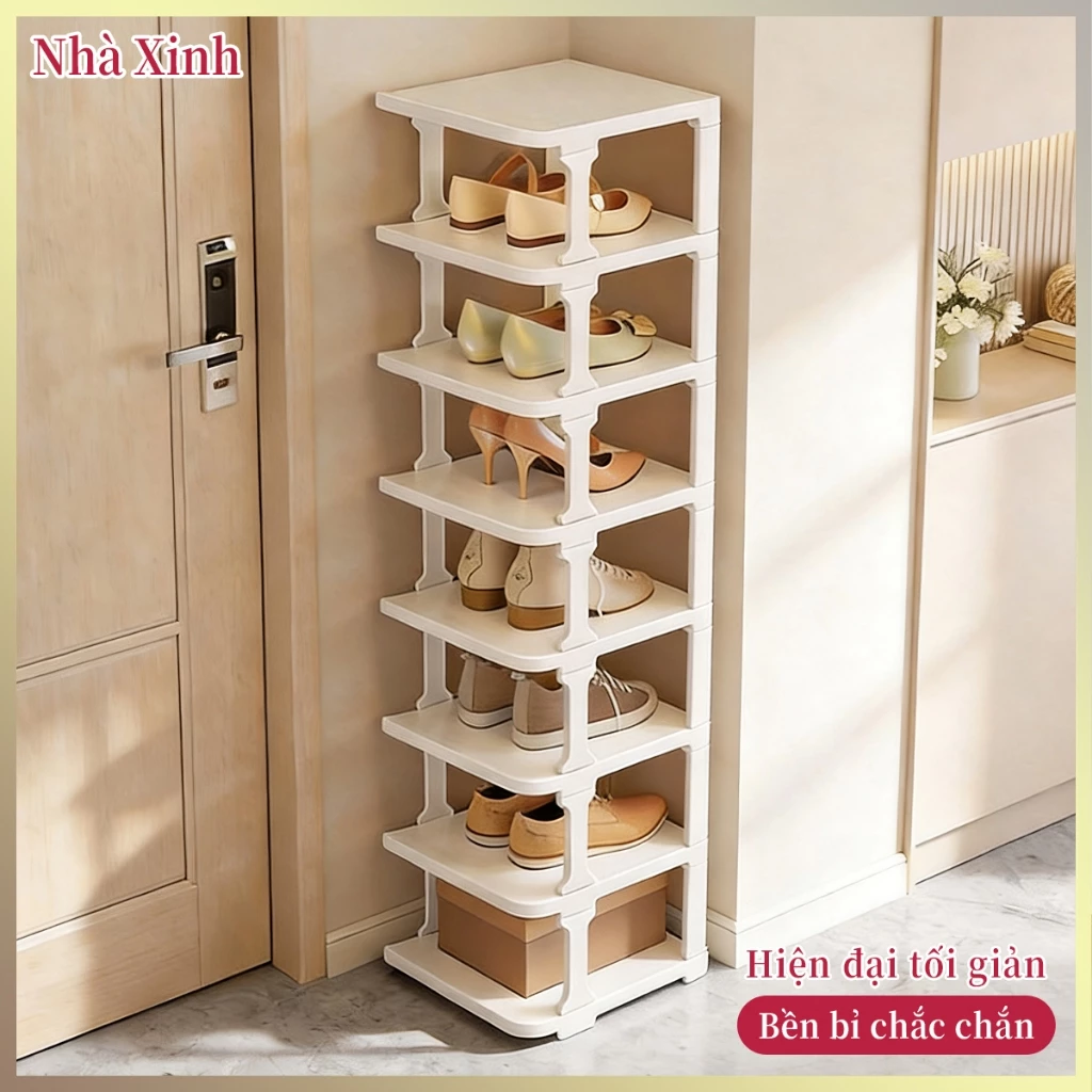 Hộp đựng giày nhiều tầng gập được, thiết kế nhỏ gọn tiết kiệm không gian, dễ lắp đặt sử dụng, phù hợp gia đình