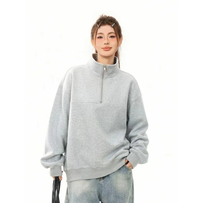 Áo khoác Sweatshit cổ cao thời trang nam nữ  thiết kế tối giản phù hợp mặc hằng ngày đi chơi đi làm.