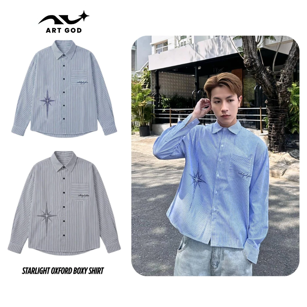 Áo Sơ Mi Unisex Form Boxy Chất Vải Oxford Cao Cấp ARTGOD Dễ Phối Đồ - HMA079