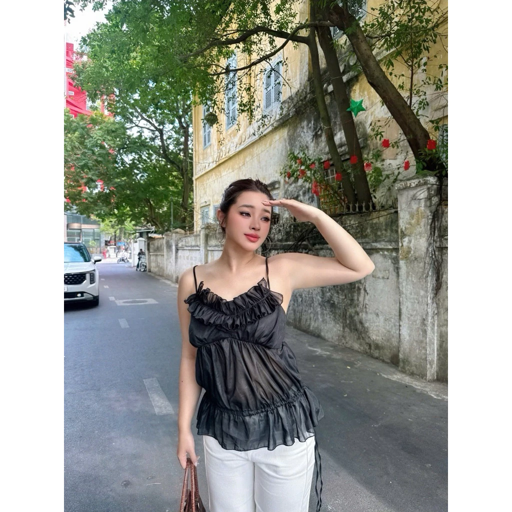 KIMBIGSIZE Áo 2 dây nhúng bèo cột dây bigsize(55-85kg)