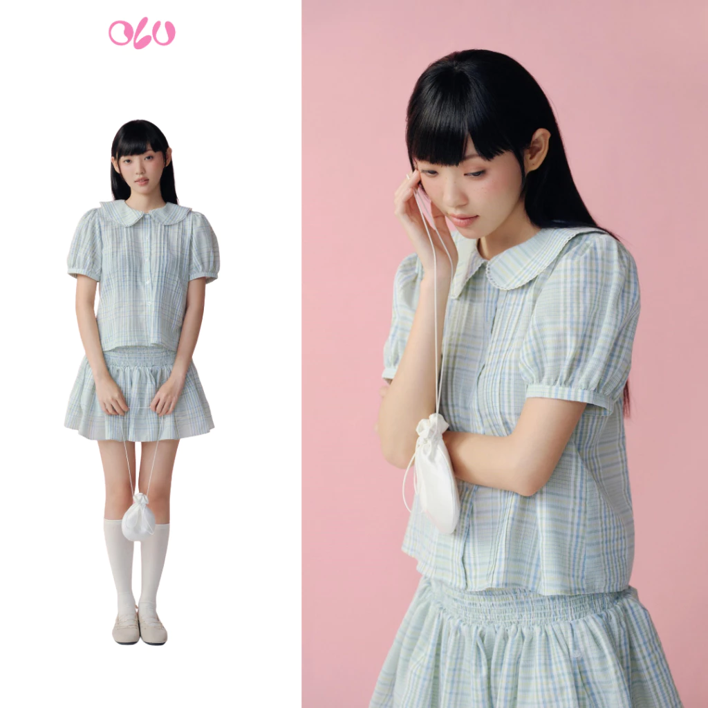 Áo sơ mi OLV tay phồng trẻ trung Puff Sleeve Collar Shirt phù hợp mọi dịp