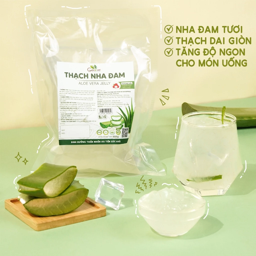 [Quà tặng không bán] Thạch nha đam hương vải Goce - Túi 500g
