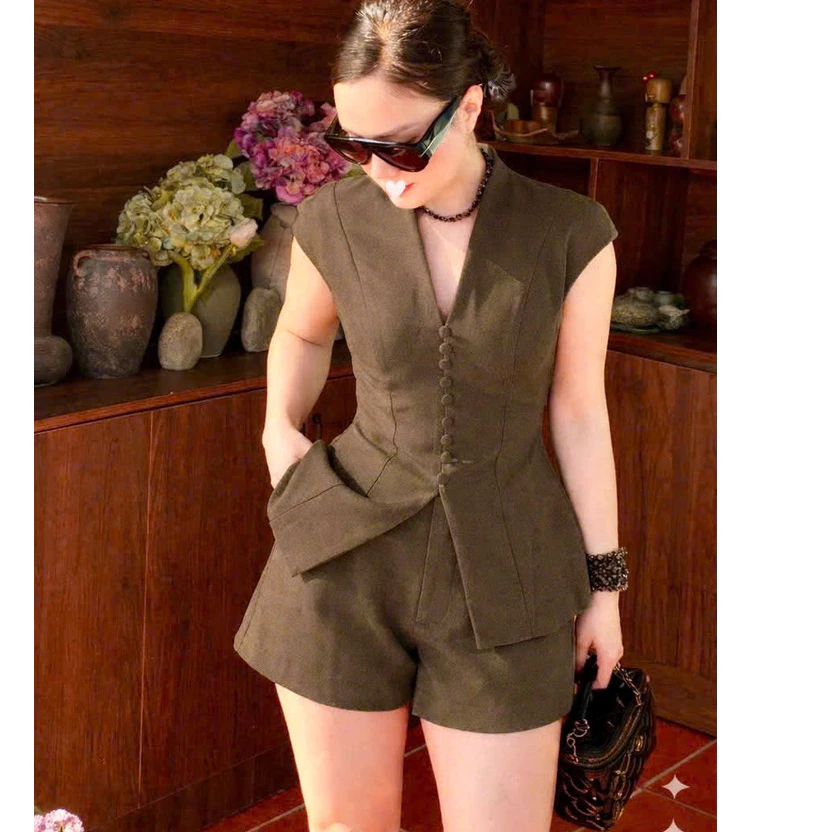 (SET HOT) SET BỘ NỮ THIẾT KẾ NÚT BỌC  FORM ÔM PHONG CÁCH SANG TRỌNG, TINH TẾ NY NA STORE