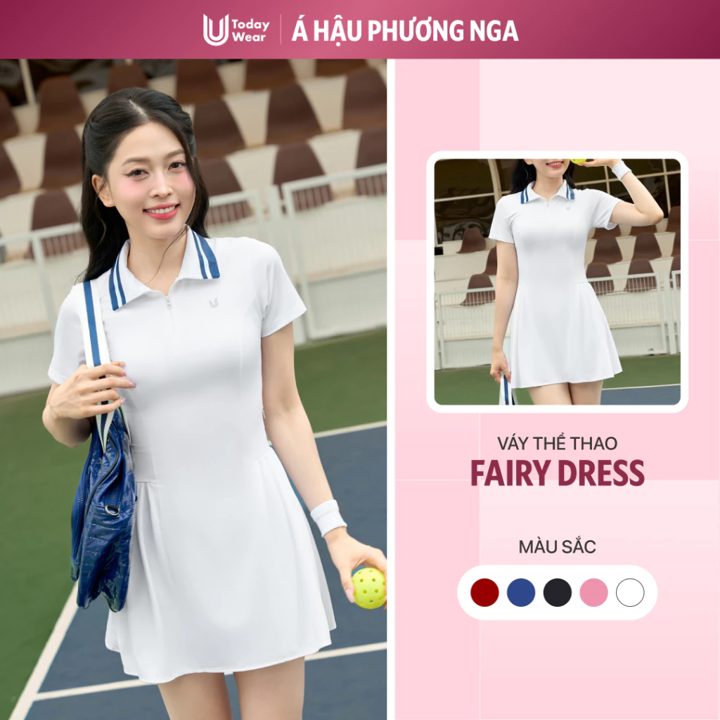 [Á HẬU PHƯƠNG NGA] Váy Pickleball Nữ Liền Thân Today U Wear Fairy Dress tặng kèm quần bảo hộ đánh pickleball