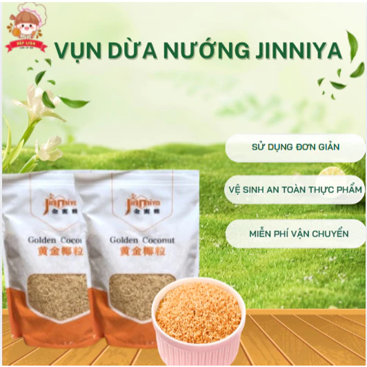 Vụn Dừa Nướng Jinnija Gói 1Kg Có Tách Lẻ  - Giòn Thơm Béo - Nguyên Liệu Làm Topping Trà Sữa