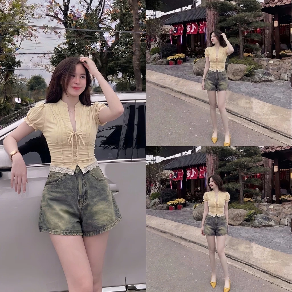 [COOLJEANS] Quần short jeans nữ cạp cao hách dáng phong cách Hàn Quốc Hottrend 2026