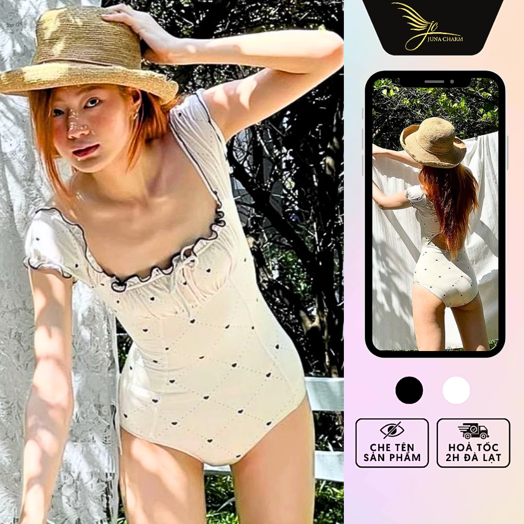 Bikini 1 Mảnh, Đồ Bơi Liền Thân Họa Tiết JUNA Freesize Thời Trang Đồ Đi Biển Dành Cho Nữ, Chất Vải Thun Polyester/SP418A