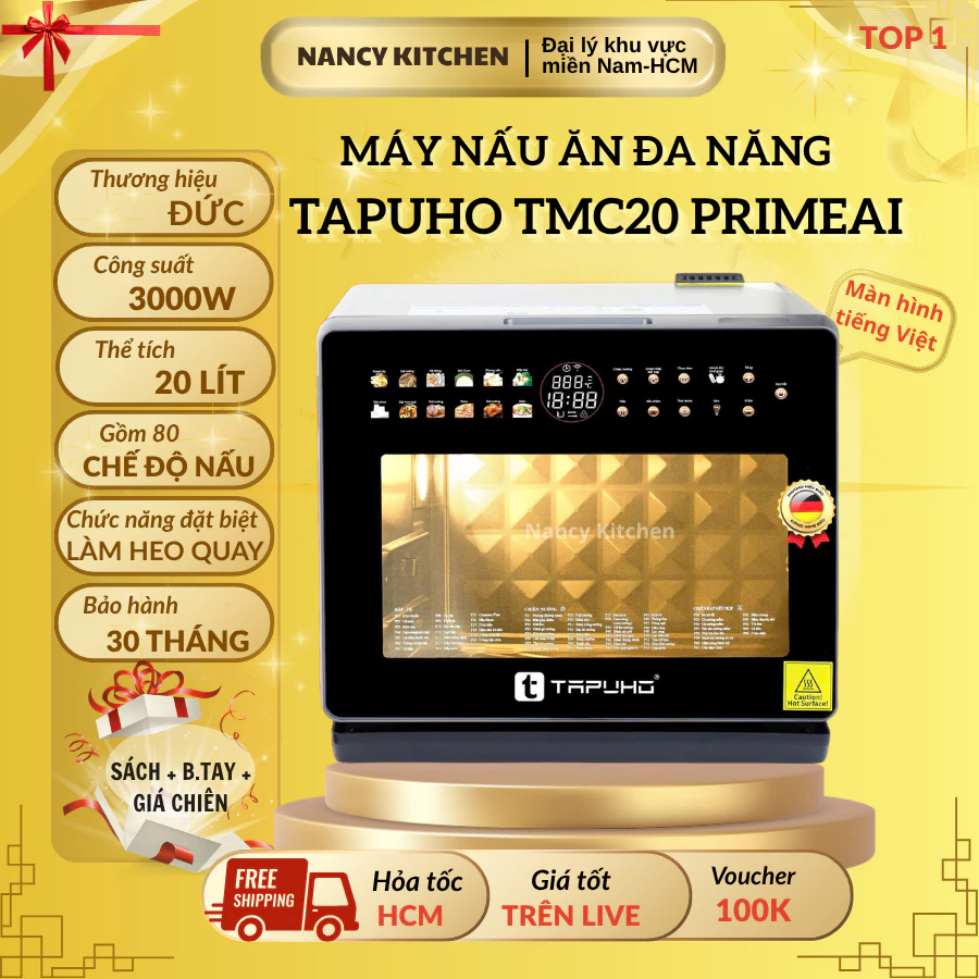 [Chính hãng] Máy nấu đa năng Tapuho TMC20 PRIMEAI ELITE,80 chức năng,công suất 3000W,bh 30 tháng