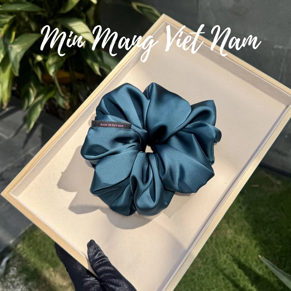 Dây Buộc Tóc Scrunchies Lụa Tơ Tằm Thật 100% Hà Đông Trứ Danh Vải Mềm MỊN MÀNG VIỆT NAM Size Lớn