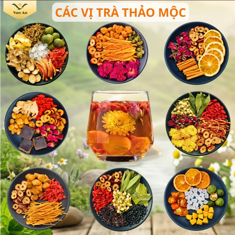 Trà Thảo Mộc Dưỡng Nhan Vạn An Giảm Stress Ngủ Ngon Detox Thanh Nhiệt Mát Gan Đẹp Da Ngừa Lão Hoá
