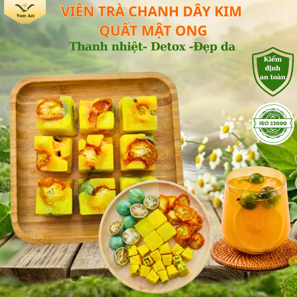 Viên Trà Chanh Dây Kim Quất Mật Ong Vạn An, Trà Chanh Leo Triệu Lộ Tư Giải Nhiệt Mùa Hè