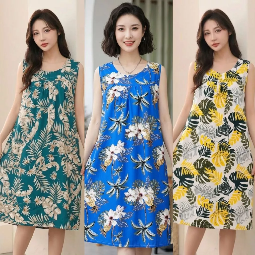 Váy đầm ngủ nữ trung niên  - Đồ mặc nhà đẹp cho mẹ - Thời trang mùa hè