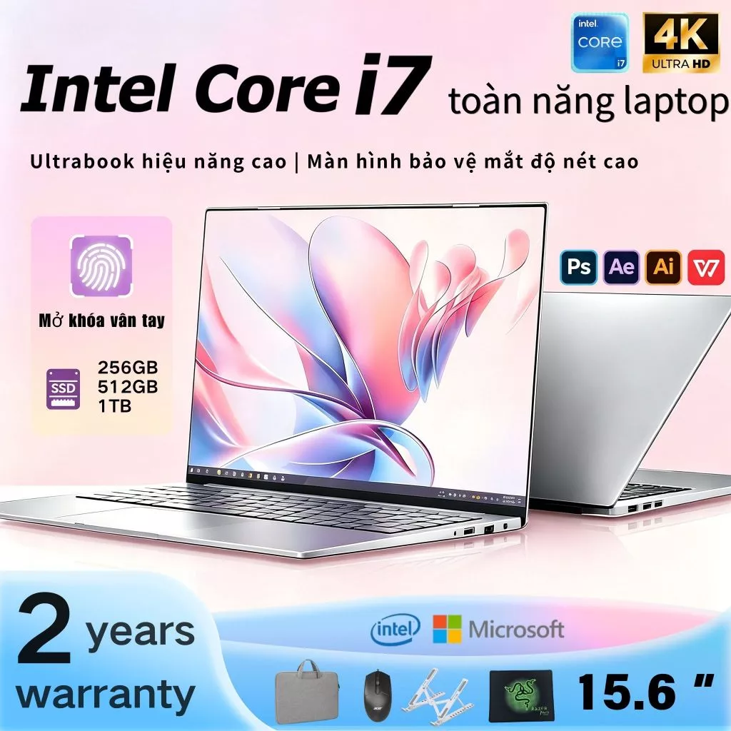 2026 NEW 15.6 inch Máy tính xách tay Intel Core i7-10510U mới, RAM 16GB+SSD 1TB, Windows 11+MS office, Bảo hành 2 năm