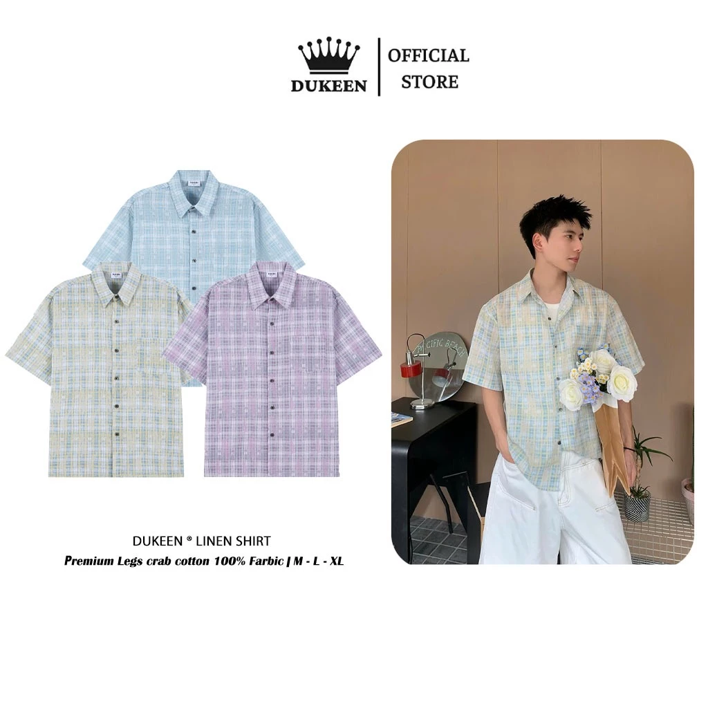 Áo Sơ Mi Tay Ngắn Caro Form Rộng Dukeen Caroline Shirt Nam Nữ Unisex Local Brand SM116