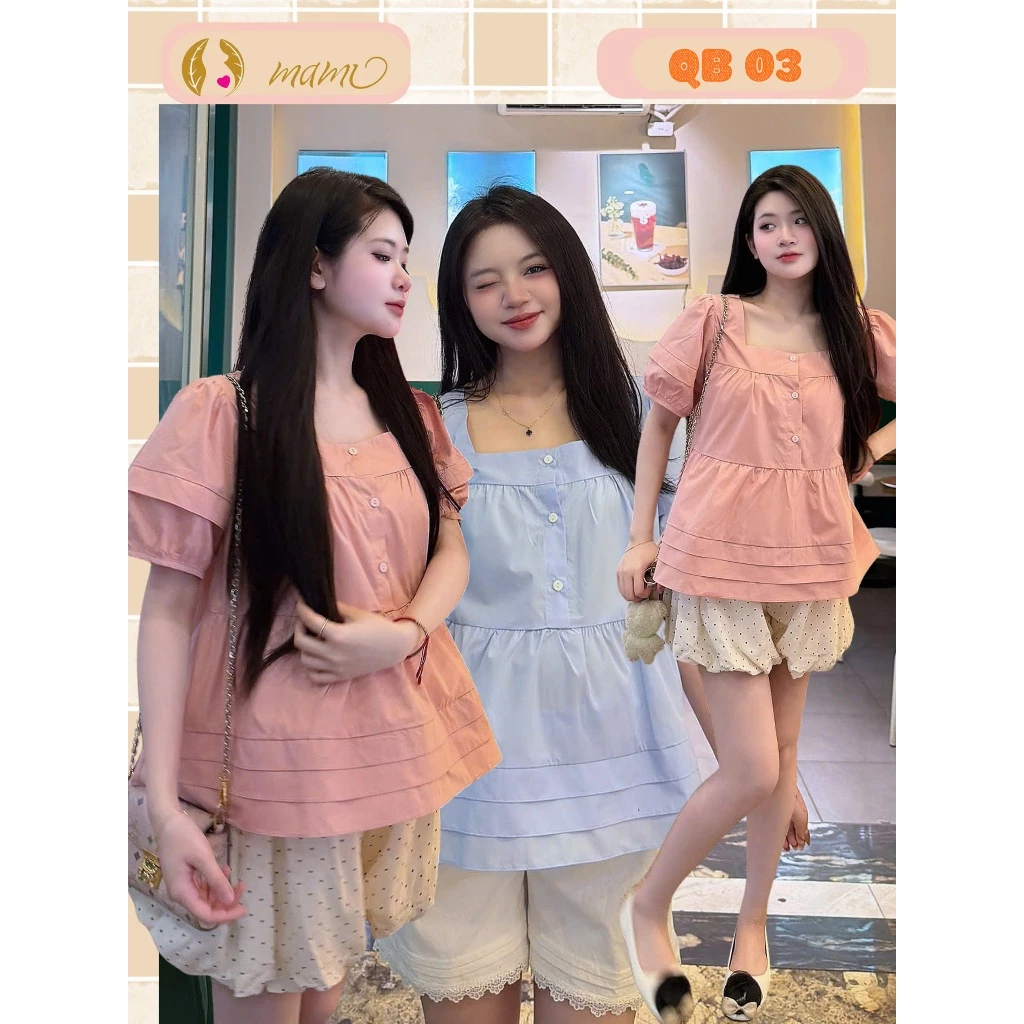 Áo bầu công sở áo bầu mặc nhà Mami AB125 chất liệu thô nhật chiều dài vừa đủ giúp mẹ bầu mặc thoải mái dễ phối đồ