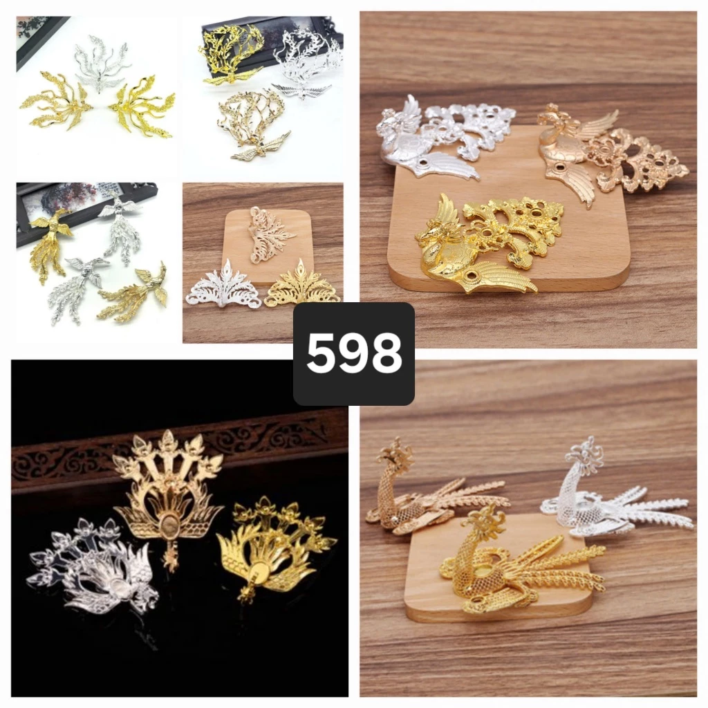 (1 cái)Phiến đúc kim loại phượng hoàng nhiều mẫu, Nguyên liệu làm trang sức cổ trang, Nguyên liệu diy