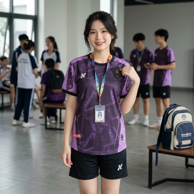 Bộ thể thao áo đá banh POWER TÍM in tên số theo yêu cầu, chất mè thái co gian , thoáng mát, in áo đội
