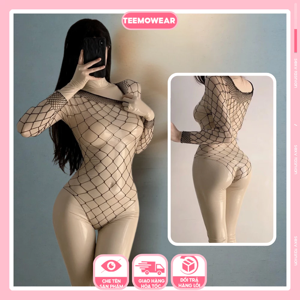 Đồ Ngủ Nữ Gợi Cảm  Sexy Bodysuit Lưới Cá JS35 TeemoWear - Đồ Thức Body Suit Quyến Rũ Đầy Mê Hoặc Cho Nàng