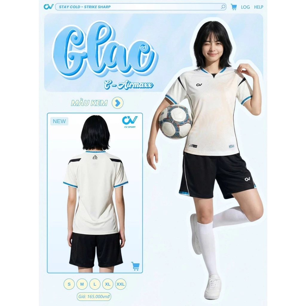 Quần Áo Bóng Đá, Bộ Đồ Thể Thao, Đường Phố CV Glac Nam-Nữ Kháng Khuẩn Không Gây Mùi Cơ Thể Ado Sport