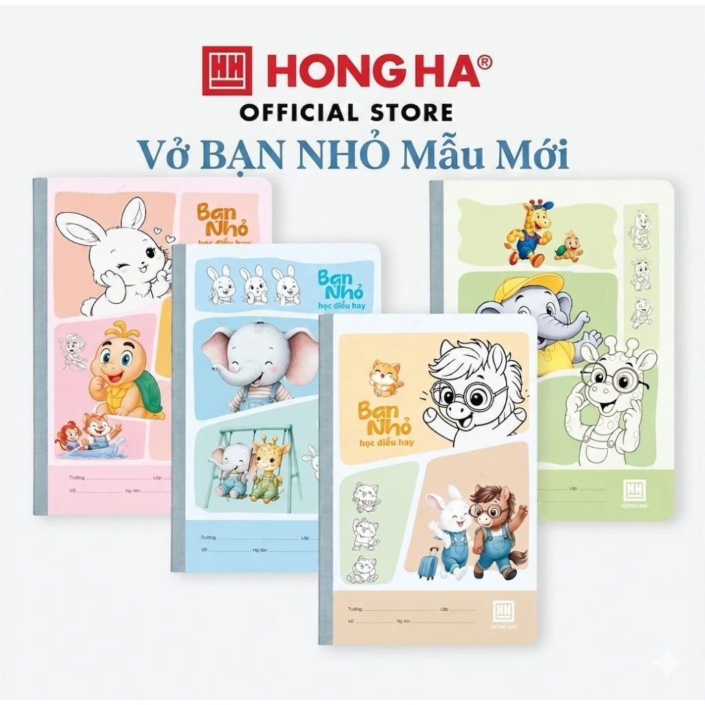 📖💗 Combo 10 VỞ ÔLY HỒNG HÀ 48 TRANG BẠN NHỎ 0509 🐇🎄