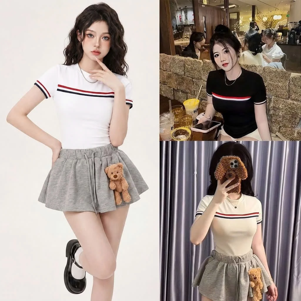 áo thun basic dáng ông kết hợp viền hai tay viền ngực chất cotton mát dễ chịu-hè 2026