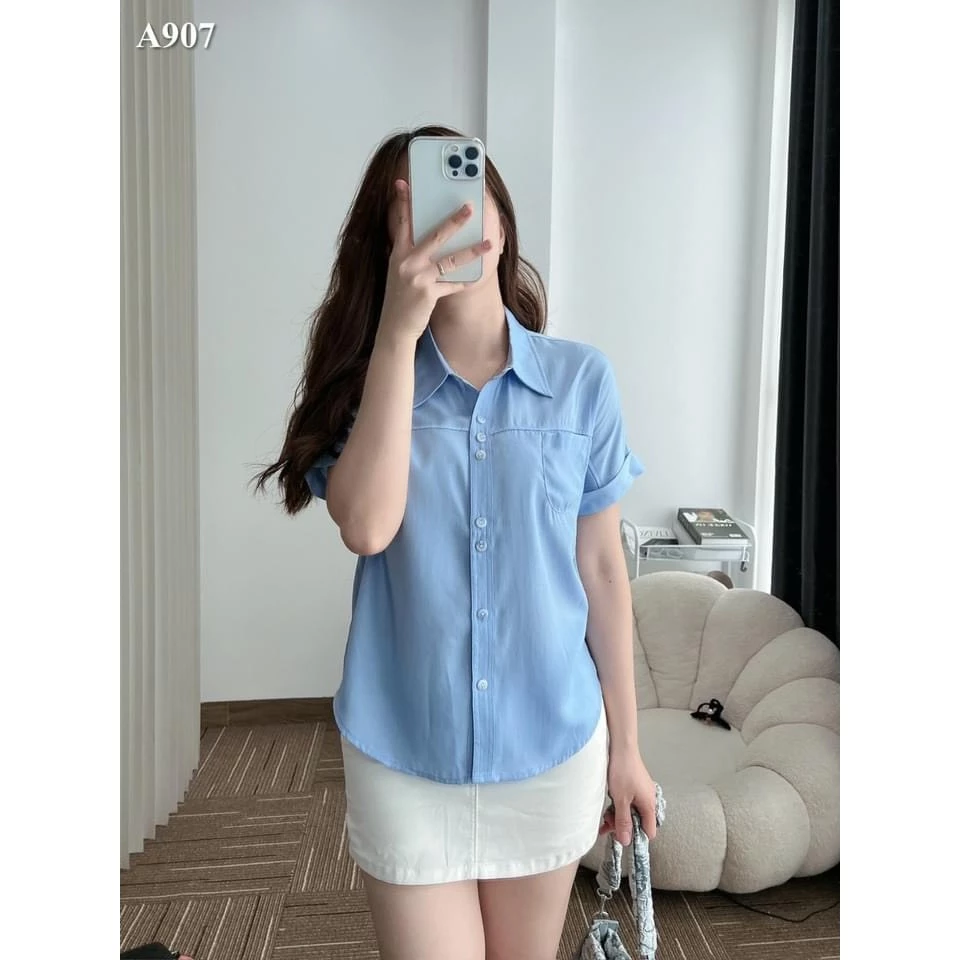 Áo sơ mi đuôi tôm, tay cộc bẳn nhiều màu, chất liệu mềm mát, kiểu dáng trẻ trung Y1