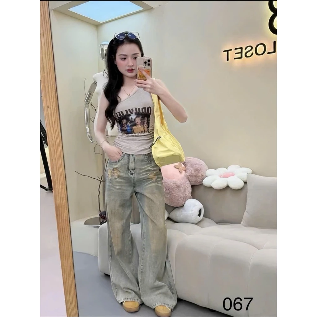[COOLJEANS] QUẦN JEANS NỮ ỐNG RỘNG RÁCH CẠP CAO HÁCH DÁNG HOTTREND 2026