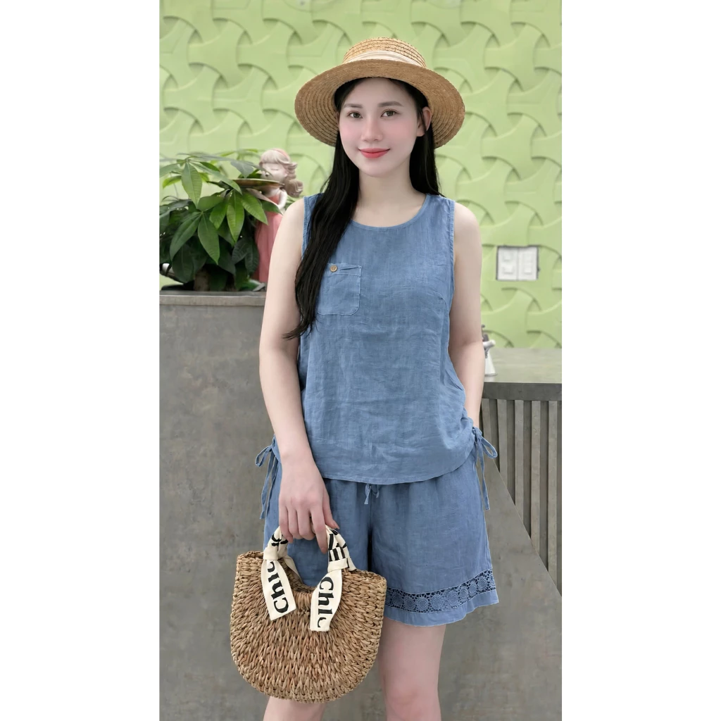 Bộ đũi sát nách, bộ đũi rút eo, chất liệu mềm mịn mát trẻ trung năng động C1