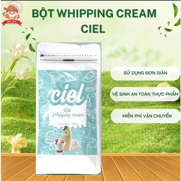 Bột Whipping Cream Ciel 500g (Tách lẻ 100g, 200g)  Nguyên liệu làm khúc bạch, bánh ngọt, tiramisu