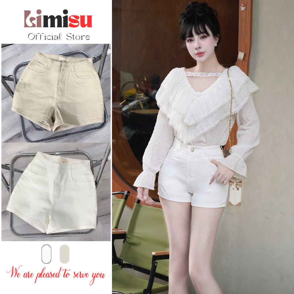 Quần Short Jeans Nữ CO GIÃN From Ôm LIMISU Lưng Cao Demin Chất Vải Cao Cấp
