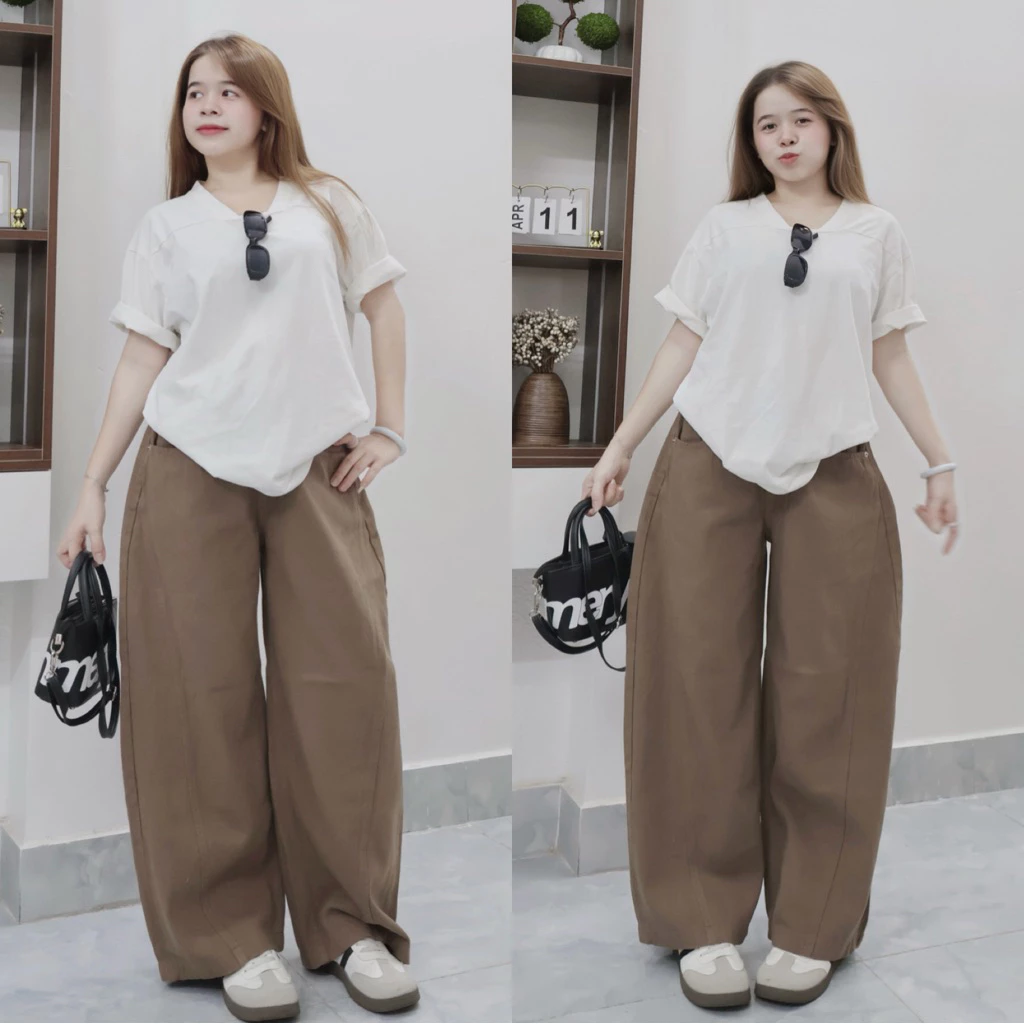 (95cm) Quần ống cong nữ , quần ống thụng SML Shop Nhí B2 - Quần ống thung (baggy) 4001