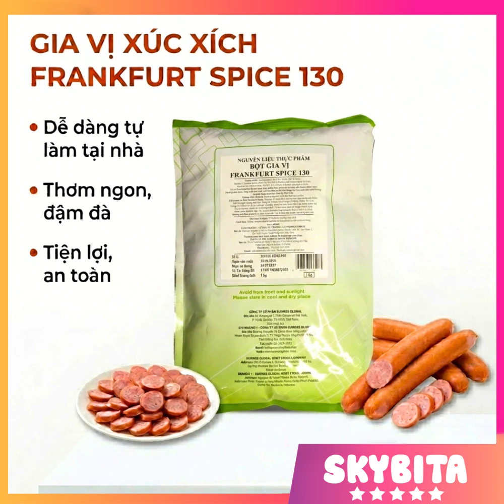 [1kg] Gia vị xúc xích Frankfurt spices sr07 (SPICE 130) - Đậm Hương Xúc Xích Việt
