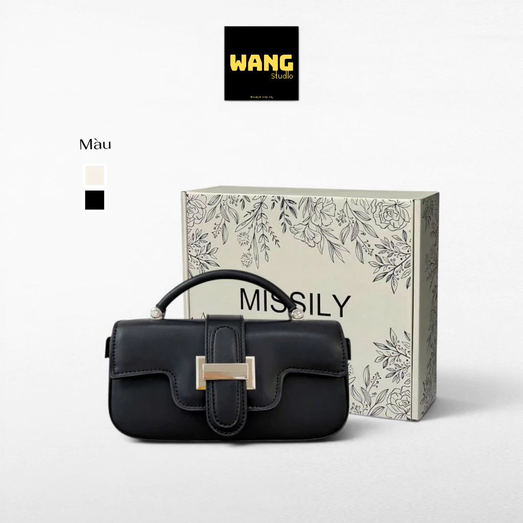[Tặng hộp] Túi xách nữ, túi đeo chéo khoá H da PU trơn size 20cm (nđ033)