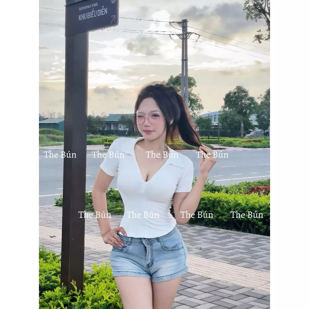 Áo Thun Cổ Bẻ Khóa Kéo Cộc Tay Chất Bozip Co Giãn 4 Chiều Cao Cấp MAIMIU_97 x THE BÚN Mã A02
