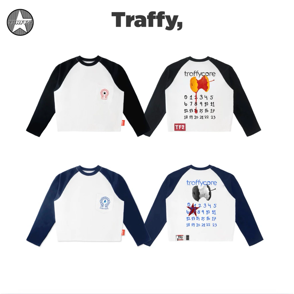 TRAFFY AppleCORE - Áo Thun Raglan Tay Dài Starboy/Stargirl Form Oval Cotton 2c Unisex