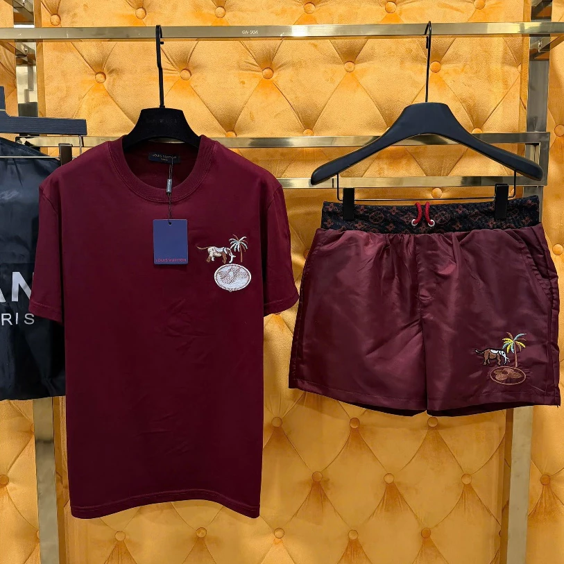 Bộ Cộc Nam Mùa Hè Li Vơ voi con  Rêu Chất Cotton Cao Cấp - Sét Bộ Cộc Hè Nam Nữ Logo Thêu Siêu Đẹp Giá rẻ