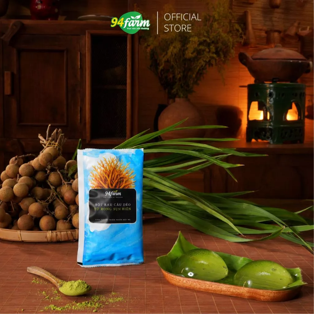 Bột râu câu dẻo 94farm làm thạch, pudding, nấu chè từ rong sụn biển thiên nhiên